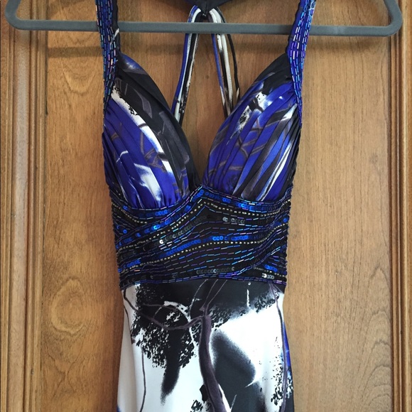 Floral Beaded Maxi Dress formal - Picture 1 of 6
